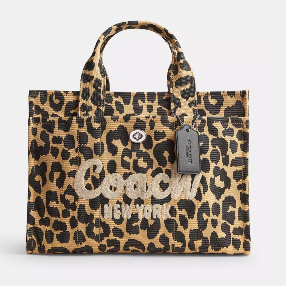 Coach Leopard Canvas Tote Bag Nwt